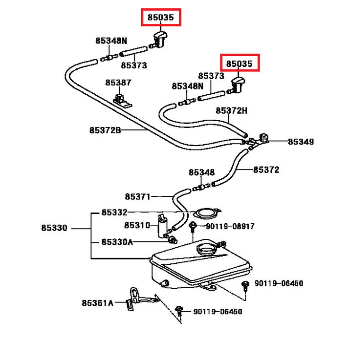 Lexus Fan Pattern Washer Jet Nozzles Genuine