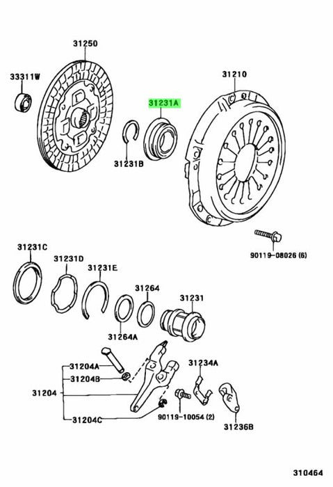 Toyota Supra Jza80 V160 Release Bearing Kit Jzx90 Jzx110 90903-63001 Genuine OEM