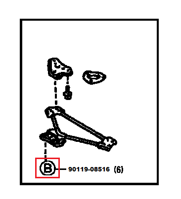 Toyota Jzx100 Triangle Brace Bolt Jzx90 90119-08516 Genuine OEM