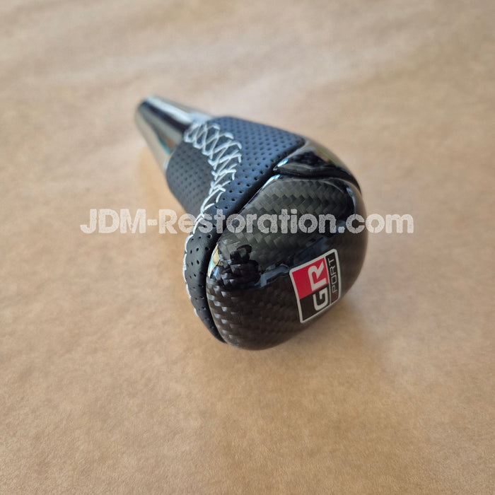 Toyota N80 Hilux GR Gear Knob Full Carbon Grey Stitch