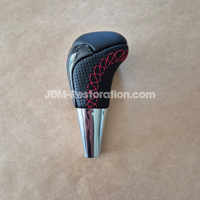 Toyota N80 Hilux GR Gear Knob Half Carbon Red Stitch