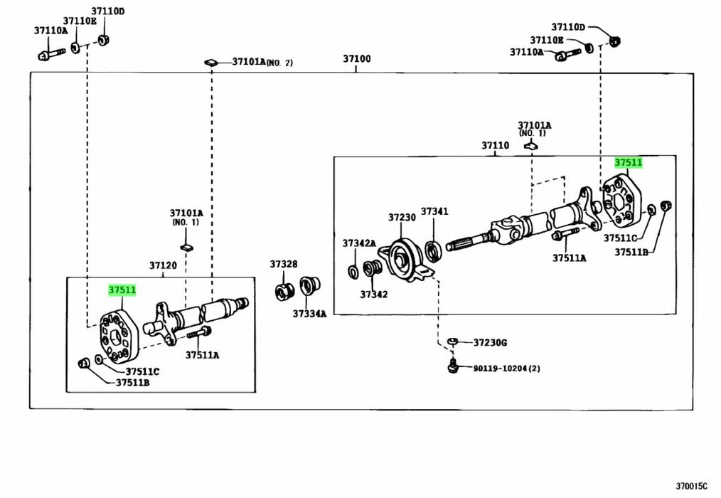 Technical diagram of mechanical components with labeled parts on a white background