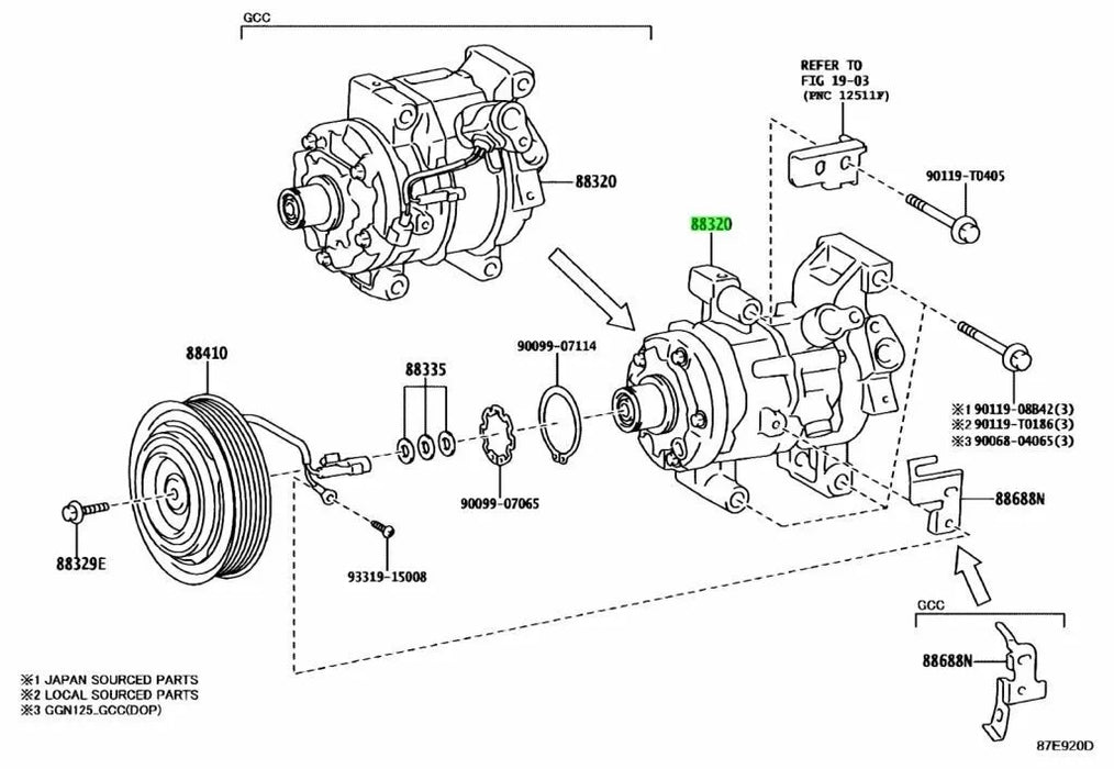 Toyota Hilux AC Compressor 1GD-FTV 2GD-FTV 88320-0K520 Genuine OEM