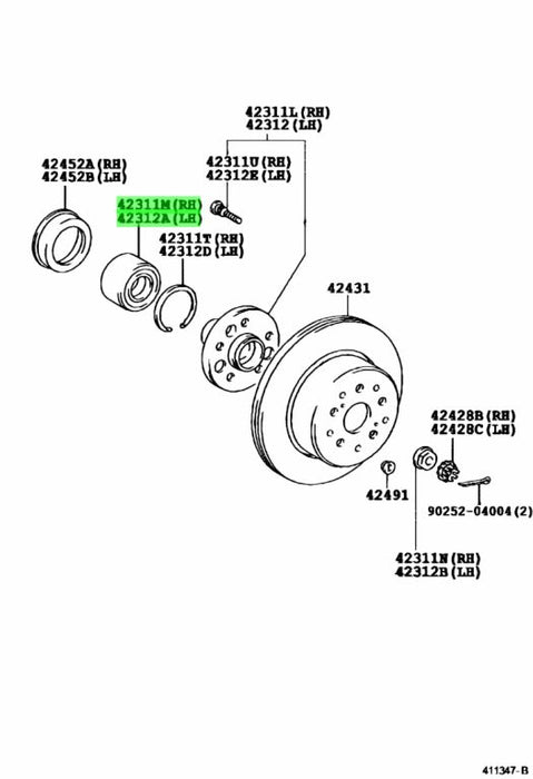 Toyota Jzx110 Aftermarket Rear Wheel Bearing Kit IS300 90369-49002 Brand New