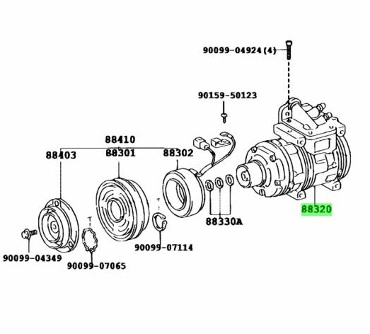 Toyota Landcruiser 1HZ Ac Compressor