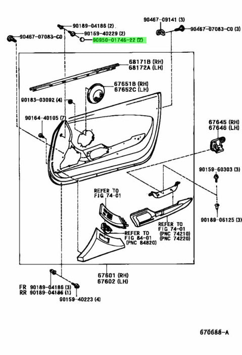 Toyota Supra Jza80 Door Trim Hardware Kit