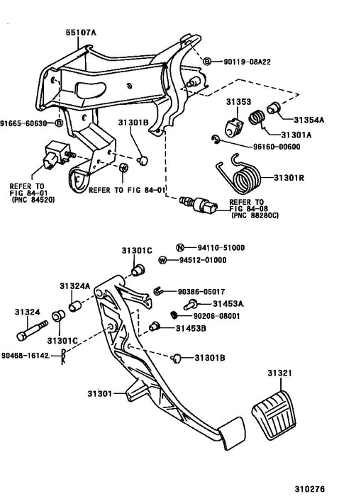 Toyota Supra Jza80 LHD Clutch Pedal Assembly