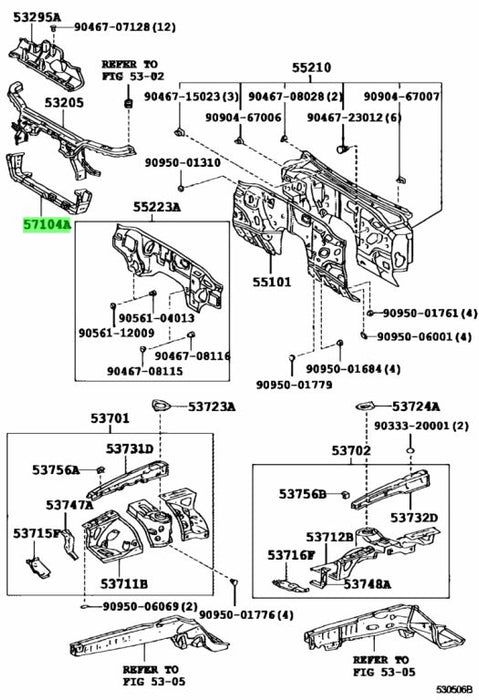 Toyota Supra Jza80 Lower Radiator Support 57104-24021