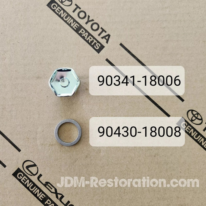 Toyota Transmission Fill Drain Plug with Alloy Washer 90341-18006