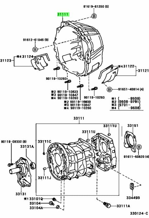 Toyota Jzx100 R154 Bellhousing 1JZ 2JZ Jzx110 Jza80 MK4 31111-14111 Genuine OEM