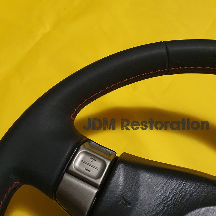 R34 GTT Auto Steering Wheel OEM Style Retrim In Italian Nappa Leather