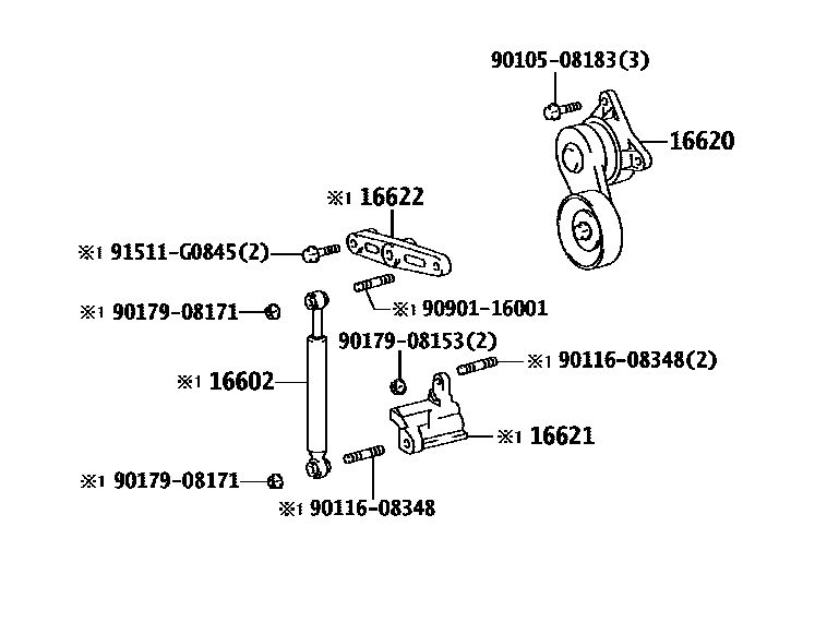 Toyota Jza80 Supra 2JZGTE 6 Speed Belt Tensioner 16620-46070 Genuine OEM