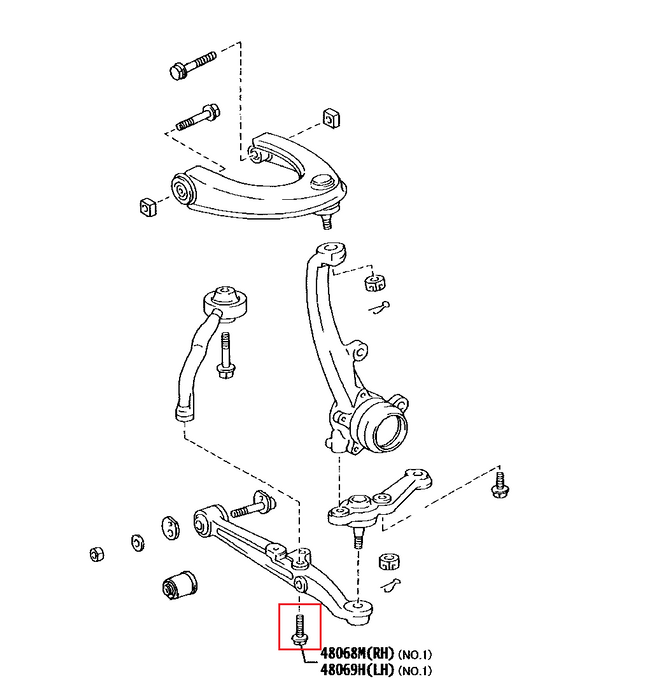 Jzx100 Caster Rod to LCA Bolt