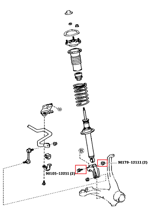 Jzx100 Front Lower Strut Bolt 