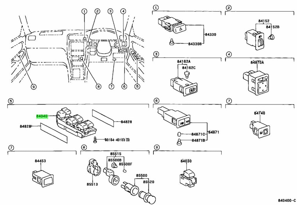 Jzx100 Power Window Switch S1