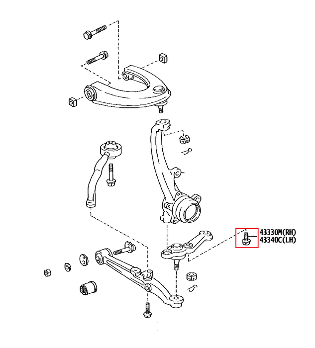 Jzx100 Lower Ball Joint Bolt