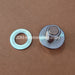 Metal washer and metal button on a brown background with 'JDM-Restoration.com' branding.