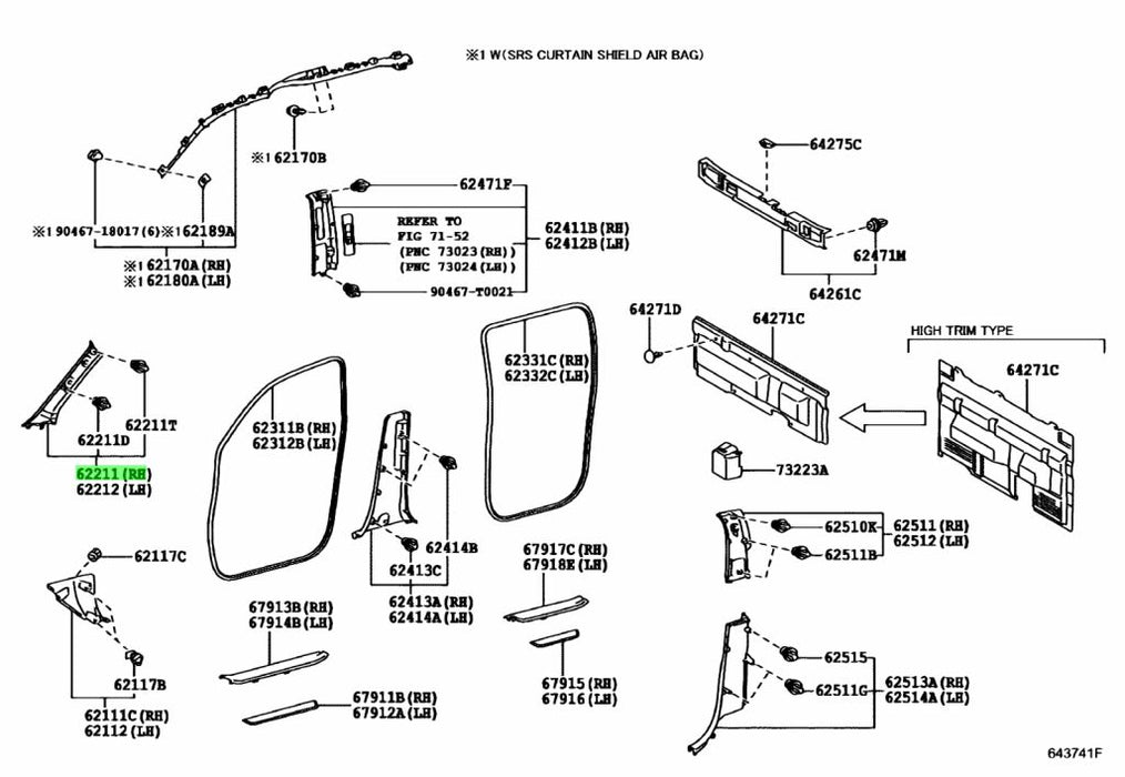 Toyota Hilux N80 GR Sport Dual Cab Black Roof Lining Trim Kit 2015 - 2026 Genuine OEM