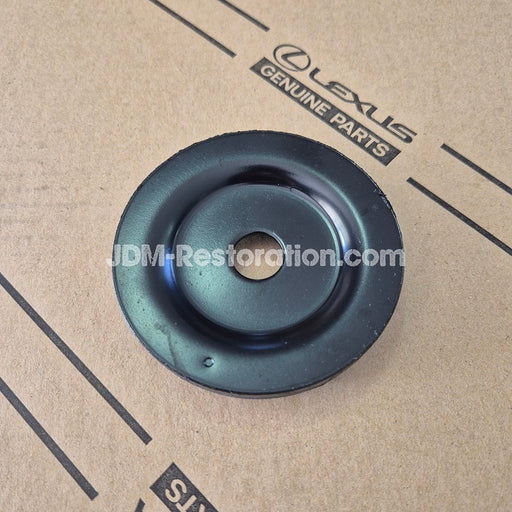 Black rubber wheel bearing on a Lexus branded cardboard box