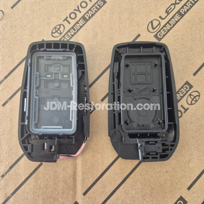 Two car parts on a cardboard background with automotive brand logos.