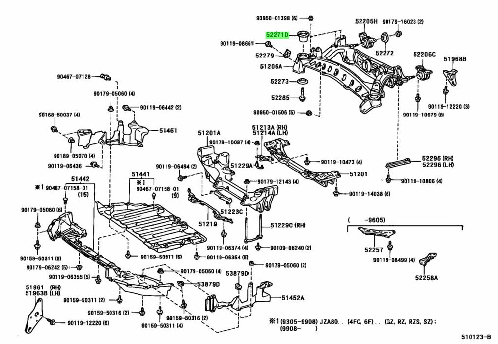 Technical diagram of a mechanical assembly with labeled parts on a white background