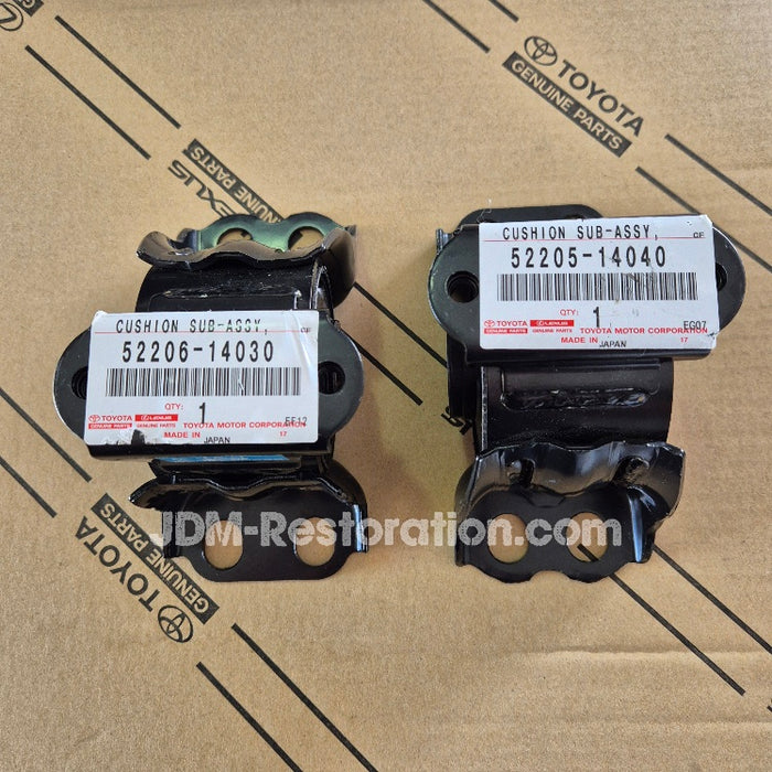 Two cushion sub-assembly parts on a Toyota branded cardboard background