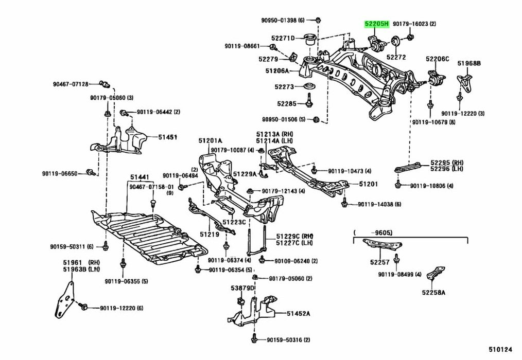 Technical diagram of mechanical parts with labeled components on a white background