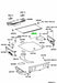 Technical diagram of car interior parts with labeled components on a white background