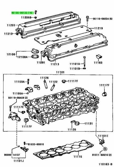  Toyota 1JZGTE Vvti Rocker Cover Bolt