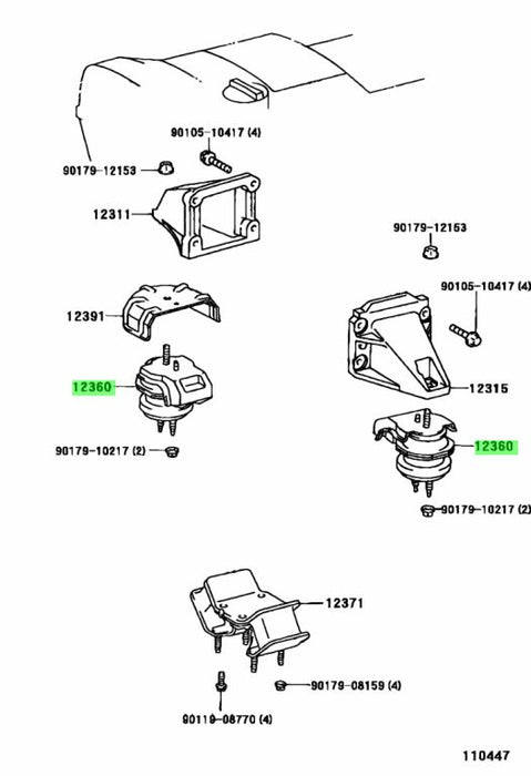 Toyota Jzx100 / Jzx90 Engine Mount 12360-46122