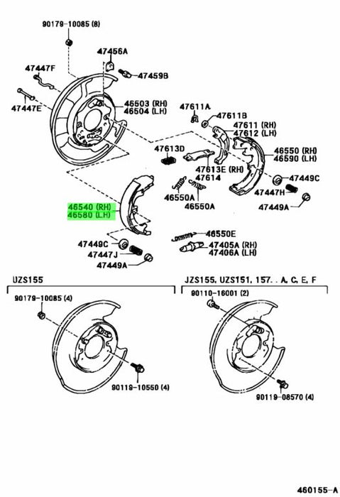 Jzx90 & Jzx100 Handbrake Shoe Set