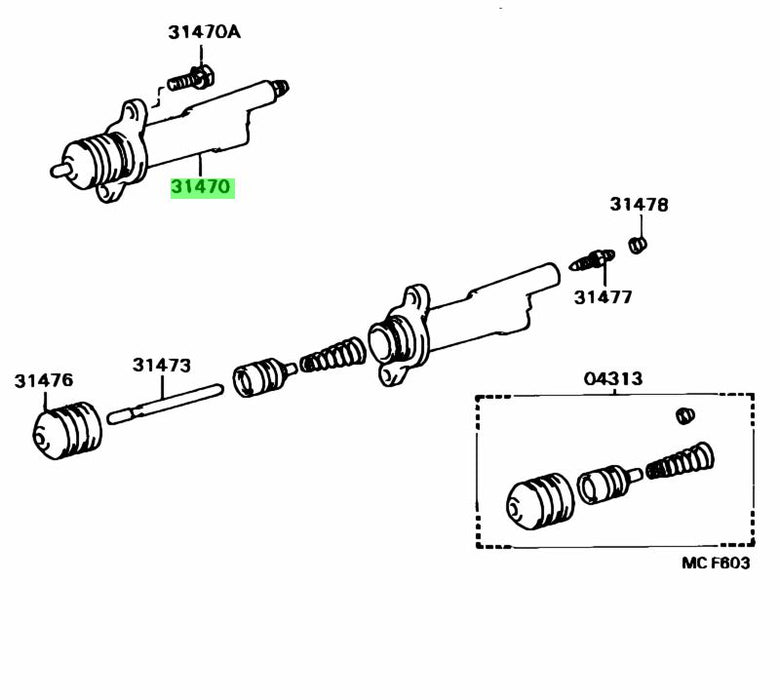 Toyota Jzx100 R154 Clutch Slave Cylinder 31470 14050