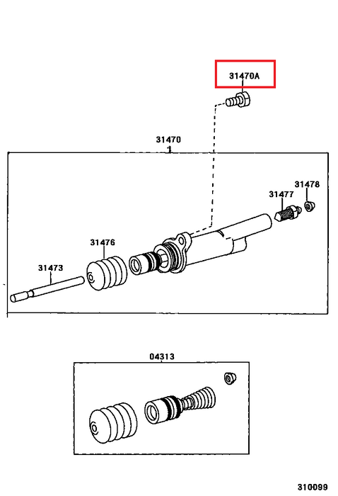 R154 Slave Cylinder Bolt to Suit Jzx100