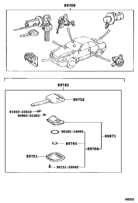 Toyota Key Case Screw 89759-41020 