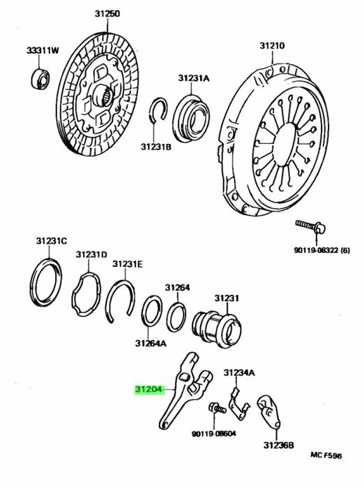 R154 Clutch Fork Assembly for Jzx100