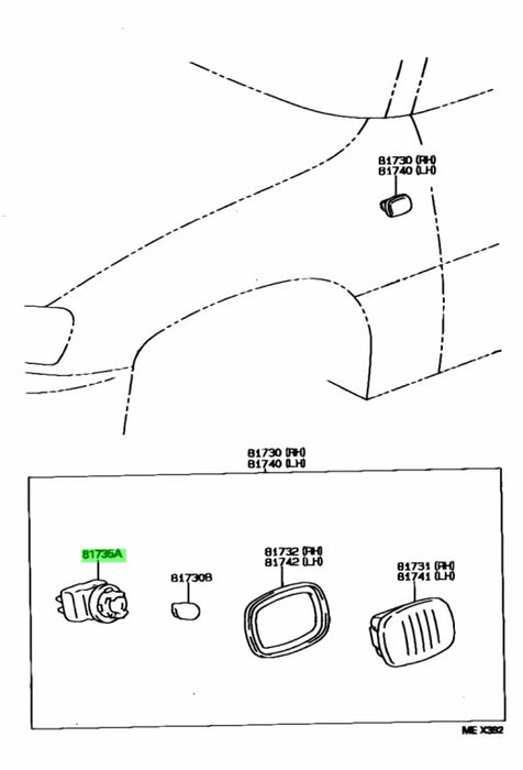 Toyota Supra Bulb Socket 90075 99012