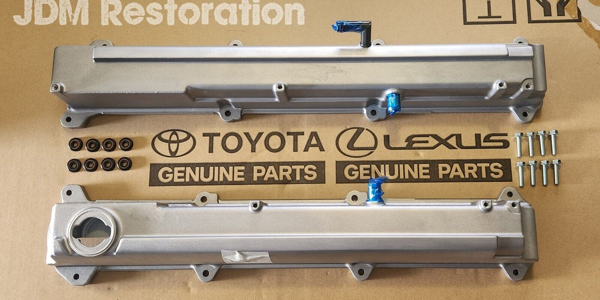 パーツ jzx100 vvti Toyota 1JZGTE Vvti Cam Cover Set Jzx100 Jzx110 Jzs171 Genuine OEM