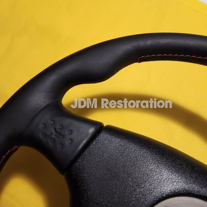Evo 4-6 CP9A TME Retrimmed Steering Wheel Red Stitch
