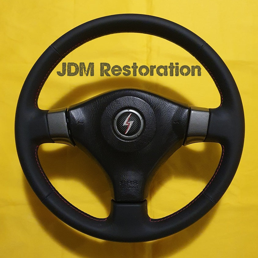 JDM S15 Spec R Steering Wheel OEM Style Retrim In Italian Nappa Leathe