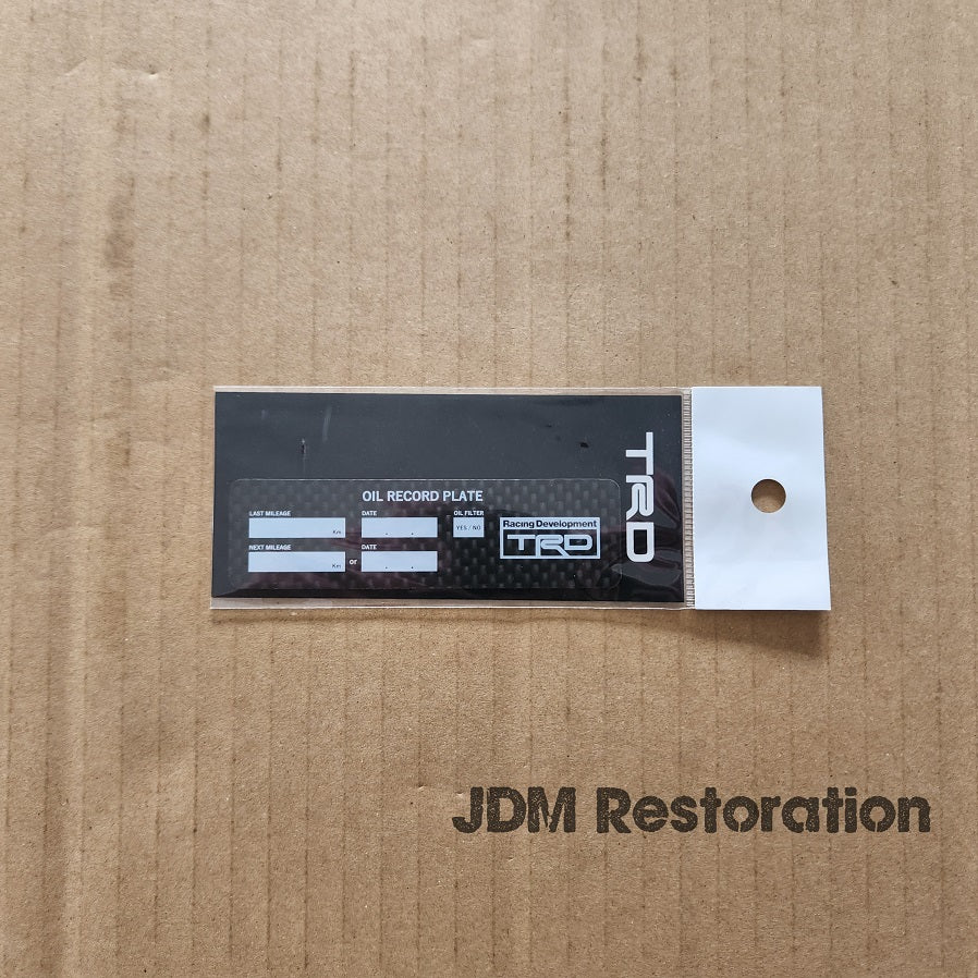 TRD カーボンファイバー オイル交換プレート — JDM Restoration
